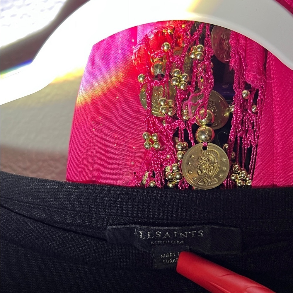 All Saints Black Long Sleeve Top with Knot Detail - Picture 4 of 12